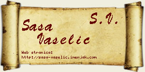 Saša Vaselić vizit kartica